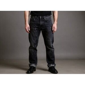 Lemandik Levi's chrome hearts black Cross distressed frayed jean emo‎ punk goth